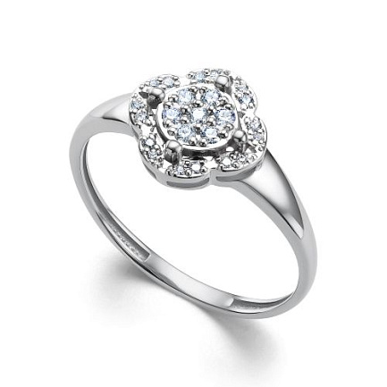 Кольцо из белого золота с бриллиантами