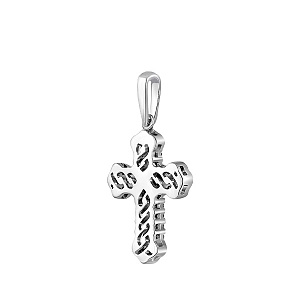 Крест из белого золота с бриллиантами