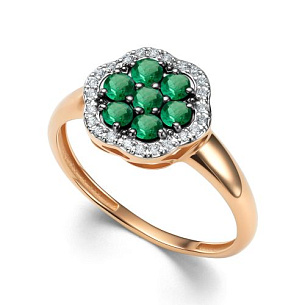 Кольцо из красного золота с бриллиантом