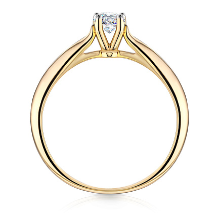 Кольцо помолвочное из желтого золота с бриллиантом