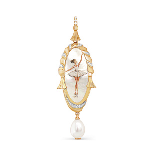 Подвеска из желтого золота с перламутром