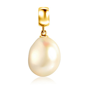 Подвеска из желтого золота с жемчугом