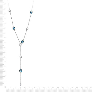 Колье из белого золота с топазами, плетение якорное