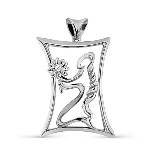 Подвеска из серебра с фианитом