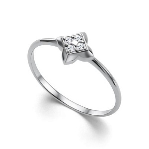 Кольцо из белого золота с бриллиантами