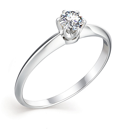 Кольцо из белого золота с бриллиантом