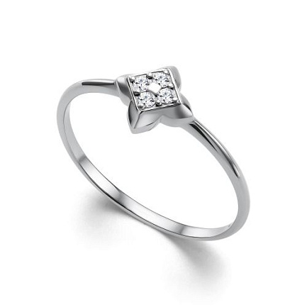 Кольцо из белого золота с бриллиантами