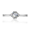 Кольцо помолвочное из белого золота с бриллиантом