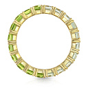 Кольцо из желтого золота с аметистами, хризолитами