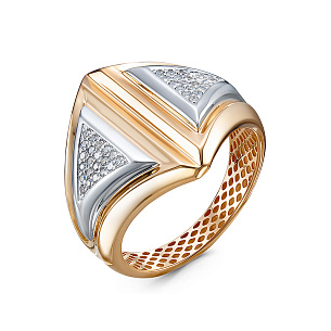 Кольцо из красного золота с бриллиантом