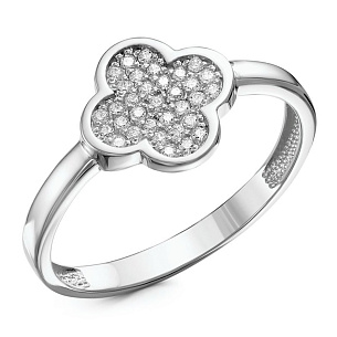 Кольцо из серебра с фианитом