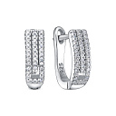 Серьги с английским замком из серебра с фианитами