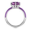 Кольцо из серебра с аметистом, эмалью