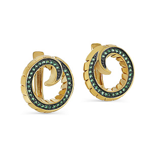 Серьги с английским замком из серебра с фианитом