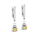 Серьги с английским замком из серебра с жемчугом