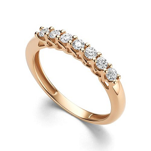 Кольцо из красного золота с бриллиантами