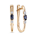 Серьги с английским замком из красного золота с бриллиантами