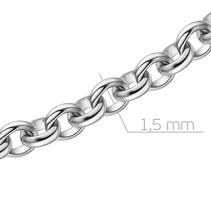 Цепь автомат из белого золота, плетение бельцер