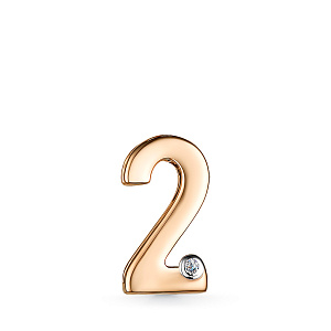 Подвеска из красного золота с бриллиантом