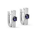 Серьги с английским замком из белого золота с бриллиантами