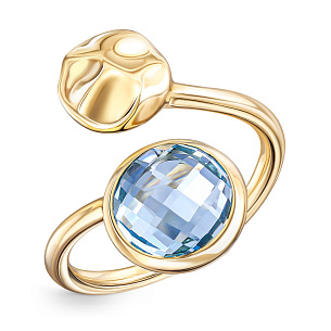 Кольцо из желтого золота с топазом