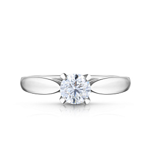 Кольцо помолвочное из белого золота с бриллиантом