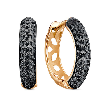 Серьги из красного золота с фианитами