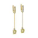 Серьги с английским замком из желтого золота с бриллиантами