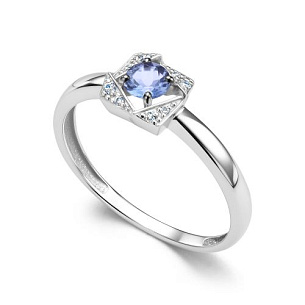 Кольцо из белого золота с бриллиантом