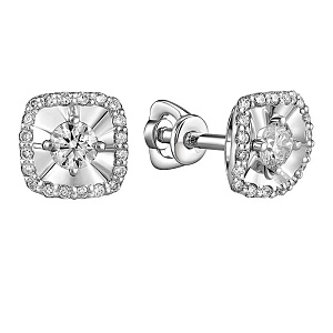 Серьги из белого золота с бриллиантами