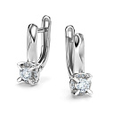 Серьги с английским замком из белого золота с бриллиантами