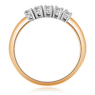 Кольцо из красного золота с бриллиантом