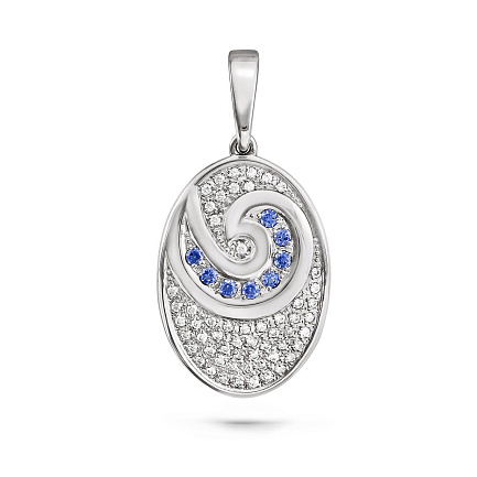 Подвеска из серебра с фианитами