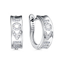 Серьги с английским замком из серебра с фианитами