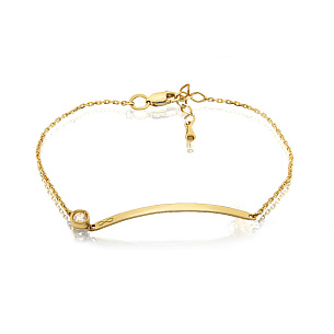 Браслет из желтого золота с бриллиантом