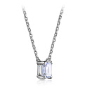 Колье из белого золота с бриллиантом, плетение якорное