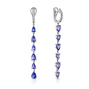 Серьги с английским замком из белого золота с бриллиантами