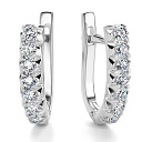 Серьги с английским замком из белого золота с бриллиантами