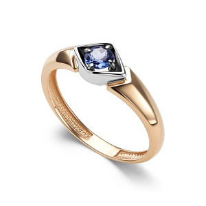 Кольцо из красного золота с танзанитом