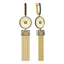 Серьги с английским замком из серебра с изумрудами