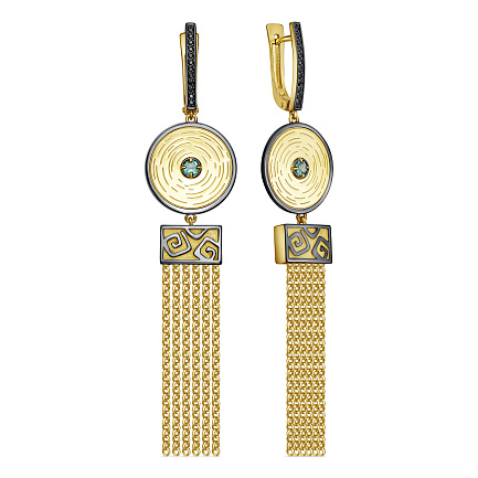 Серьги с английским замком из серебра с изумрудами