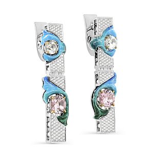 Серьги с английским замком из белого золота