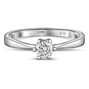 Кольцо из белого золота с бриллиантом