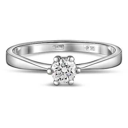 Кольцо из белого золота с бриллиантом