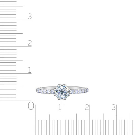 Кольцо из серебра с фианитом