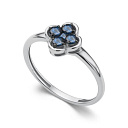 Кольцо из белого золота с сапфирами