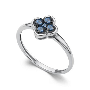 Кольцо из белого золота с сапфиром