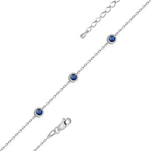 Браслет из белого золота с сапфирами