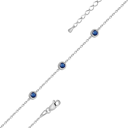 Браслет из белого золота с сапфирами