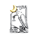 Брошь из серебра с фианитами